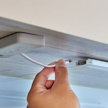 Close Up of How to Install Smart Under Cabinet Lighting Close Up of How to Install Smart Under Cabinet Lighting