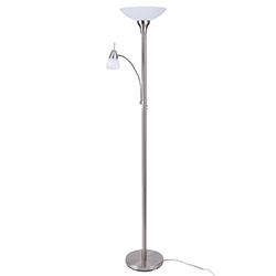 LED Floor Lamp with Reading Light & Frosted Glass Shades