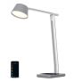 Smart LED Desk Lamp with Wireless Charging, Works with Alexa, Adjustable White + RGB Light, Silver/Gray